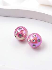 20pcs/Set Fashionable Crystal Dotted Acrylic Round Beaded Bracelet, Necklace, Phone Charm DIY Jewelry Making Supplies