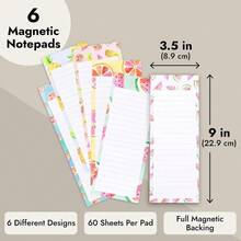 6-Pack Magnetic Grocery List Notepad For Refrigerator - Cute Fruit-Design Memo Pads, 60 Sheets Each - Multicolor - View 5