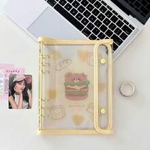 1pc Fashionable Cat & Cloud Design A5 Ring Binder With Loose Leaf Pages, K-Pop Idol Photo Album, Instant Film 4 Slots Card Holder School Supplies, Back To School - Multicolor - View 12