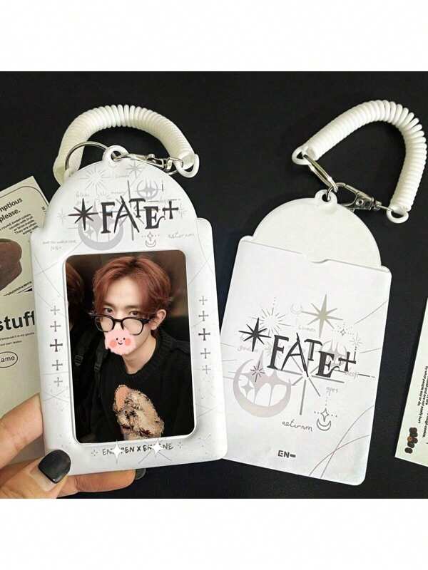 1Pc Minimalist White Fate Card Holder, K-Pop Photo Card Holder, En Card Holder, Suitable For Storing And Protecting Celebrity Photo Cards, Storing Student Campus Cards EN-HYPEN Card Cover