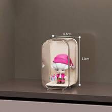1个/6个盲盒收纳展示架桌面展示柜透明防尘亚克力娃娃手持收纳盒（盒内无任何物品） - 彩色 - 查看 9
