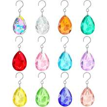 12 pièces/paquet Prismes de Suncatcher en cristal de 38 mm Bauhinia multicolores Cristaux de lustre de remplacement Perles de verre pour décoration de fenêtre suspendue