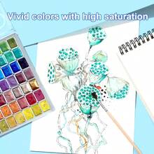 98 色水彩颜料套装 - 适合艺术家的专业绘画套装，固体颜料便携式艺术套件，星空色彩，轻巧，适用于绘画、素描、写作、DIY 工艺品，是艺术家、成人和专业人士的完美节日礼物，学校用品，返校 - 1ml/1格 - 查看 10