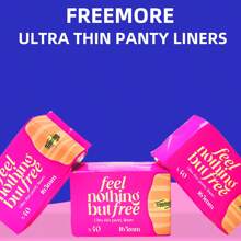 FREEMORE 40pc/120pc Freemore Ultra Thin Panty Liners(165mm),Zero Feel Zero Worries ,Fast-Absorbing, Dry, And Comfortable All Day,Innovative Resealable Packaging - Always Clean, Always Fresh
