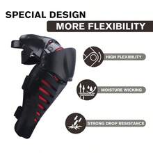 UCHOOSE Motorcycle Knee Pads Four Seasons Anti-fall Motocross Knee Motorcyclist KneePads Motorbike Riding Protection Gear - Negro - Ver 4