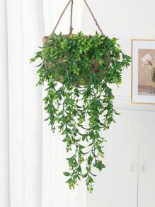 1PC Artificial Hanging Plant, Fake Hanging Plant, Potted Green Plant, Artificial Eucalyptus, Mandala Vine Potted Plant, Suitable For Indoor And Outdoor Decoration Of Family Gardens, Weddings, Parties, UV Resistant Greening, Fake Decorative Flowers, Leaves, Tropical Leaves, Suitable For Weddings, Gardens, Courtyards, Window Boxes, Farmhouse Decoration, Green Fake Plants, Valentine's Day Party Decoration, Valentine's Day, Gifts