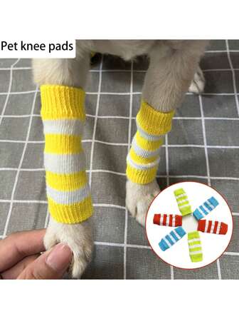 BVEOYPET Pet Knee Pads, Striped Knee Pads, Pet Leg Anti-Scratch Anti-Dirty Bands, Poodle And Teddy Bear Patterns, Elbow Pads, Dog Knee Pads, Dog Socks, Dog Supplies