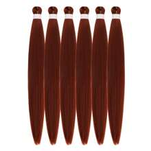 1/3/6 Packungen schwarzes Flechthaar, vorgespannt, knotenlos, Kanekalon Box Zöpfe, für Flechtarbeit vorgespannte lange gerade synthetische Zopfhaarverlängerungen für knotenlose Zöpfe