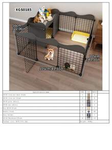 Indoor Small Dog Fence With Toilet Area, Pet Gate For Home, Escape-Proof Dog Playpen Crate
