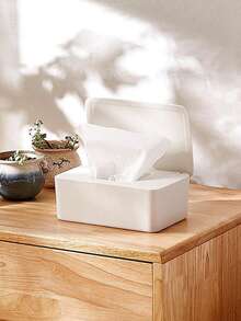 Caixa de lenços de bambu, 1 peça, caixa de lenços minimalista com capa de madeira para uso doméstico e automotivo, caixa de armazenamento de papel, armazenamento de mesa para sala de estar, para hotel/escritório, banheiro público, decoração de casa, material escolar, acessórios de banheiro - Capa flip/caixa grande para lenços umedecidos/multicolorida - Ver 8