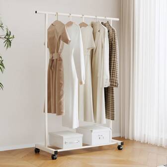 Fristående klädhängare, tjockt torkställ för inomhuskläder i sovrummet, dubbel klädhängare