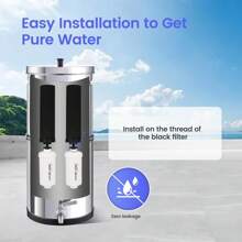 Fluoride Filters, Water Filter Replacement, Compatible With BB9-2 Black Filter Elements, Compatible With Stainless Steel Countertop Water Purification Berkey Gravity Water System, Pack Of 2