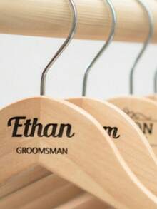 Custom Text/Logo Wooden Hanger, Thickened Non-Slip Clothes Holder, Home Use Wooden Rack, Clothing Hanger, Pants Rack, Clothes Stand - Wood Color - View 8