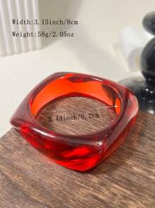 1pc Vintage Resin Acrylic Bangle Bracelet For Women, Korean Style Cuff Jewelry Accessory, Designer Round Shape, New Gift