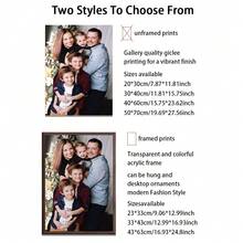 1 pieza, foto personalizada, marco de madera con plexiglás pulido, arte de pared adecuado para parejas y familias, recuerdos preciados, póster de lienzo impreso personalizado, perfecto para familias, parejas, recuerdos de mascotas y un regalo perfecto para aniversarios