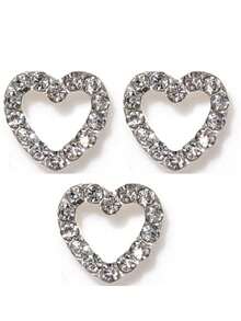 2 Stücke eleganter, minimalistischer, komplett mit Strass verzierter Herz-förmiger Zahnschmuck, exquisite Geschenke ohne Klebstoff