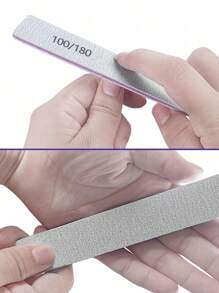 5/15pcs Professional Nail File, 180/100 Grit Natural Emery Board, Double-Sided Washable Fine Textured Nail File, Suitable For Home And Salon Use