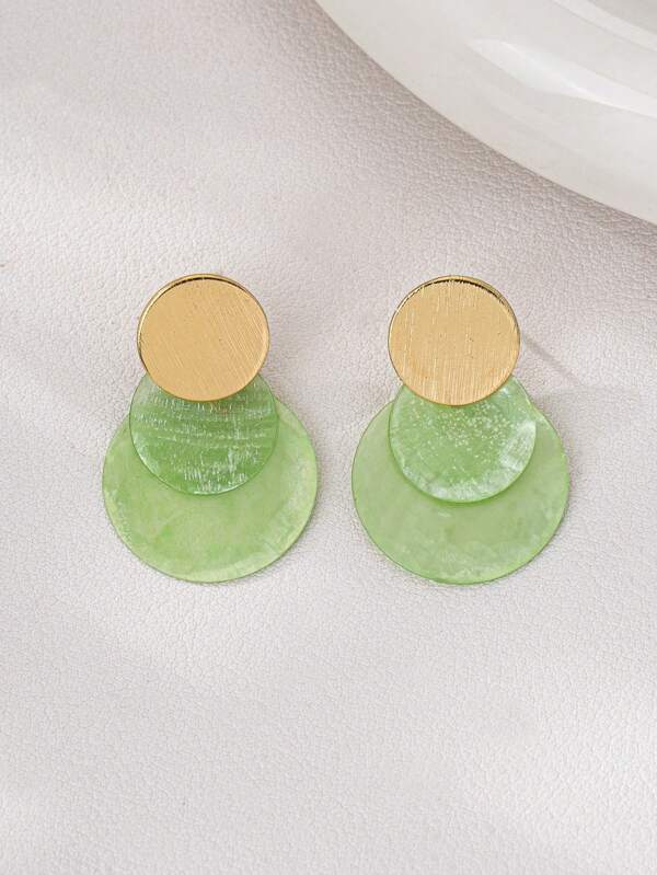 1 par de pendientes de aro con borla y concha de estilo minimalista versátiles para mujer, adecuados para el uso diario