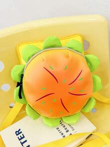 1 件汉堡主题斜挎包。卡哇伊向日葵汉堡包。适合学校郊游的可爱休闲背包。充满活力的 3D 花卉设计，中心为橙色和红色旭日图案，顶部为黄色拉链。适合青少年女孩的俏皮迷你钱包，可爱卡通美学单肩包。非常适合办公室、大学、工作、商务、通勤、户外活动、旅行、郊游等场合。