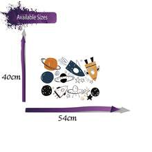 1Set Watercolor Solar System Space Astronaut Rocket Wall Stickers Decals,For Bedroom Living Room Playroom Home Decor - Multicolor - View 8