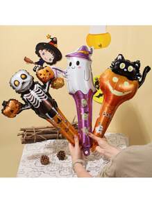 16 pièces de ballons en feuille d'aluminium aléatoires en forme d'araignée, de citrouille, de crâne, de fantôme, de chat pour la décoration d'Halloween, le Jour des Morts, un anniversaire, les ornements de maison hantée