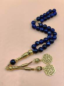 New 33pcs 10mm Gold Glass Bead Rosary Beads, Muslim Prayer Beads Tasbih For Daily Prayer & Ritual
