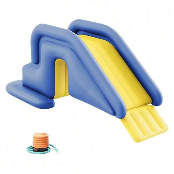 Aufblasbarer Wasserrutsche, Kompakt Aufblasbare Kletterwellwasserrutsche Im en Sommerspaß für Kinder (A)