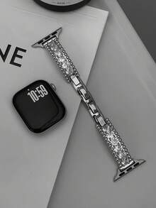 1 件全钻石锆石全铜手链和表带适用于 AppleWatch S10/9/8/7/6/5/SE/4/3/2/1 尺寸 38mm/40mm/41mm/42mm/44mm/45mm/46mm/49mm（不包括手表）