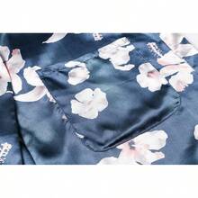 DandyChic Women's Long Floral Satin Robes Imitation Silk Sleepwear Bridal Dressing Gown For Bridesmaid Nightgownhalloween - 百合 - 查看 7