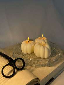 1 bucată matriță de dovleac din silicon lucrată manual - foarte potrivită pentru fabricarea lumânărilor și aromaterapie, poate face lumânări de atmosferă din dovleac de Halloween, pietre parfumate din gips, rășină și alte obiecte artizanale lucrate manual, potrivită pentru matrițe de decorare a casei, cum ar fi ornamente pentru casă, cadouri de sărbători, cadouri festive, petreceri de atmosferă etc. - alb - Vizualizare 3