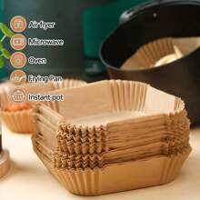 50/100pcs Air Fryer(Round/Square)Disposable Paper Liners Square, Kitchen Accessories,Non-Stick Parchment Paper, Air Fryer Accessories, Oil Proof & Water Proof, Paper Liner For Baking Roasting Microwave Oven. Home And Living New In. Cooking Utensils.