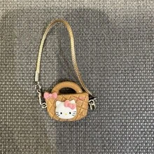 Sanrio 17cm Accesorio colgante LABUBU LBB Muñeca de casa de muñecas Modelo de escena DIY Pequeño ornamento Mini gato realista KITTY Muñeca de peluche Llavero para LABUBU