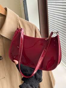 Bolso de hombro tote minimalista de moda, bolso de brazo vintage retro, bolso de mano ligero de alta gama con cremallera, bolso baguette multifuncional de gran capacidad, estilo callejero chic europeo y americano, adecuado para fiestas, trabajo, viajes y almacenamiento de cosméticos