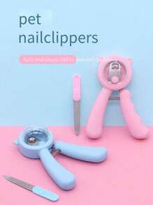 2pcs Stainless Steel Cat Nail Clipper, Anti-Splash Round Hole Pet Nail Trimmer