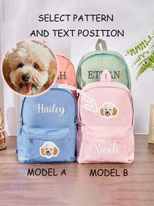 1 件个性化学生背包，返校季，开学礼物，定制学生礼物，学生书包，男孩女孩字母背包，生日礼物，个性化学生书包，返校，个性化儿童背包，字母书包 - 彩色 - 查看 1