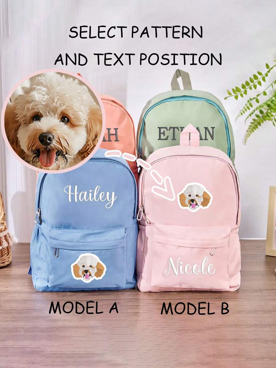 1 件个性化学生背包，返校季，开学礼物，定制学生礼物，学生书包，男孩女孩字母背包，生日礼物，个性化学生书包，返校，个性化儿童背包，字母书包 - 彩色 - 查看 1