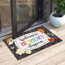 1pc 16"*24" 18"*30" Customized Classroom Doormat, Personalized Name Teacher Doormat, Welcome Mat For Classroom, Custom Notebook Classroom Mat, Back To School Doormat For Class Décor - Black - View 3