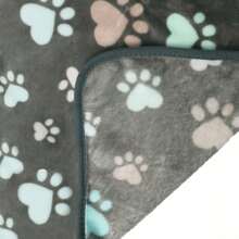 1 pezzo Coperta per animali domestici nera, morbido tappetino per il sonno adatto per tutte le stagioni, coperta calda con stampa di zampe, adatta per cani e gatti, tappetino per dormire, accessori per animali domestici
