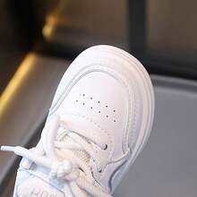 Zapatillas de campus ultraligeras para niños, zapatillas deportivas para niños, zapatillas con para niñas, zapatos blancos preppy - Blanco - Ver 4