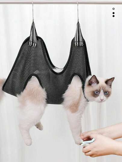 1 Stück atmungsaktives Gitterbett für Haustiere, Hängematte für Haustiere, Hängematte für Haustierbaden und Fellpflege geeignet für kleine Haustiere und Katzen