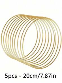 5pcs Gold Metal Floral Hoop For Christmas DIY Wedding Wreaths, Dream Catchers, And Wall Hangings - Golden Craft Hoop Rings With Endless Creative Possibilities,Christmas