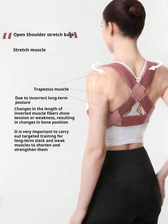 1 pieza Corrector de postura invisible unisex para adultos con hombros abiertos para espalda recta y anti-joroba