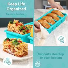 Silicone Freezer Molds For Soup With Lid – 1-Cup Soup Container Style Ice Cube Trays For Freezer, Meal Prep & Food Storage, Freeze 250mL/125mL Portions – 4 Pack - 湖藍色 - 查看 7