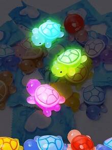 5/20/50/100pcs Glow In The Dark 3D Sea Turtle - Assorted Colors, Mini Turtle Toy Set, Luminous Resin Turtle Sculpture Glows In The Dark, Fun DIY Craft Supplies For Cake Topper, Marine Theme Decor, Garden Micro-Landscape, Scavenger Hunt, Classroom Rewards, Beach Themed Events, Party Favors, Gifts And Creative Games | Quirky Design | Colorful Plastic (Random Styles) School Supplies, Back To School - Multicolor - View 2