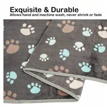 1 pezzo Coperta per animali domestici nera, morbido tappetino per il sonno adatto per tutte le stagioni, coperta calda con stampa di zampe, adatta per cani e gatti, tappetino per dormire, accessori per animali domestici