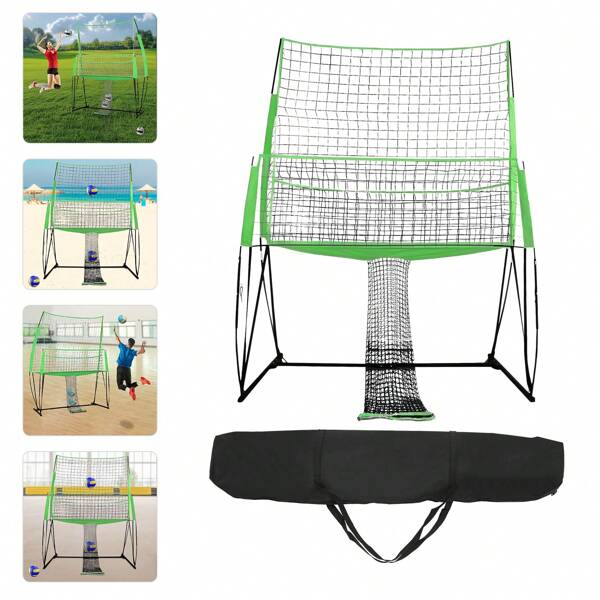 Volleyball Training Equipment Net, 2,44 * 3,35 m verstellbare Volleyball Praxis Net Station, Volleyball Spike Trainer für Indoor und Outdoor, Perfekt für Team oder Solo Training, Home Volleyball Net