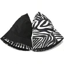 Unisex Reversible Bucket Hat For Beach And Fishing - 斑馬 - 查看 10