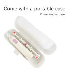 6头电动牙刷，带旅行盒，使用2节AAA电池供电，柔软刷毛，智能清洁电动牙刷 - 白色 - 查看 6