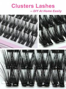 10 Rows 60 Clusters D Curl Pre-Glued Clusters Self-Adhesive Lashes, Y Shape Adhesive Band, DIY Eyelashes, Pre-Glued Eyelashes, Press On Lashes, Pre-Bonded Lashes, 10-16MM Lashes, Self-Adhesive Cluster Lashes, No Need Glue Lashes, Make Up At Home Eyelashes Extension, D Curl Lashes, Cluster Lashes, With Tweezers,Non Stick Tweezer