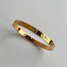 S SHOPBOHO 1 Peça Bracelete Rígido com Olho Grego Dourado 18k, Diamante, Sol Gravado, Folheado a Ouro, À Prova d'Água, Pulseira de Aço Inoxidável